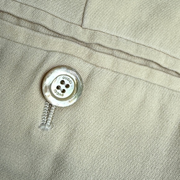 Gucci Embroidered Loved Cream Wool/Silk High Waist Wide Leg Trousers IT 38/US 2 - Picture 8 of 13